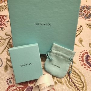 Tiffany & Co Blue Jewelry Box, Pouch & Ribbon